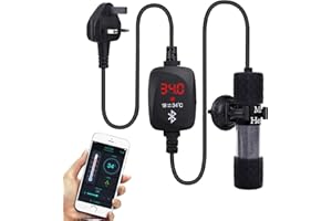 Sgizoku 50W Aquarium Heater Smart Phone APP Bluetooth Control Mini Fish Tank Heater with Over-Temperature Protection and Automatic Power-Off When Leaving Water - Suitable for Saltwater and Freshwater