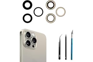 PEIXIONG 3 Stück 15 Pro Rückkamera-Glaslinse Ersatz für iPhone 15 Pro Back Rück Kamera Glas Linse Ersatz mit Reparatur-Werkzeug-Kit, Kratzfest und wasserdicht