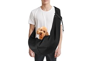 Cooja Hundetragetasche mit Verstellbare Schultergurt Transporttasche Umhängetasche Hund für Haustiere Hund Katze, Tragetasche Freihändig für Spazierengehen Outdoor Reisen (Schwarz)