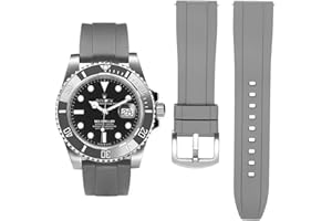 AIYIRUO Opaski do Zegarków Fluorocarbon Rubber Strap 19mm 20mm 21mm 22mm Miękkie i Trwałe Paski do Zegarków Quick Release Pasek Zamienny Kompatybilny z Omega, Longines, Seiko