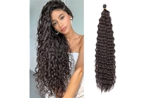 ‎DSOAR 22 Inch 3 Packs Deep Twist Crochet Hair Ocean Wave Curly Bohemian Crochet Braids Deep Wave Hair Bundles Synthetic Hair Extensions for Women Girls