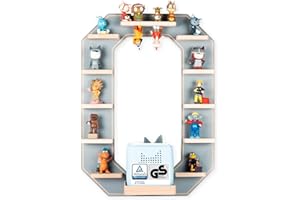 ‎BOARTI BOARTI das Original Kinder Regal Buchstabe O in Grau - geeignet für die Toniebox und ca. 46 Figuren - zum Spielen und Sammeln