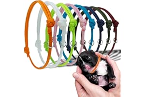 ZEXOWIJ 8 Stück Welpenhalsbänder für Züchter, Welpen ID Halsbänder Welpenhalsbänder Einstellbar Soft Welpen Halsbänder für Neugeborene Welpen Identification Handmade (S, Durchmesser 4-6,5 cm)