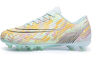 IFIKK Chaussures de Football Enfant Crampons Professionnel Spike Chaussure de Foot Homme Antidérapant Entrainement Chaussures de Sport pour Garçon High Top Football Boots