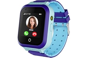 TOPCHANCES Reloj Inteligente 4G para niños, Relojes a Prueba de Agua IP67 con rastreador GPS, videollamadas, alertas SOS, podómetro, Reloj de Pulsera WiFi, Regalos para niños y niñas de 3 a 12 años (Azul)