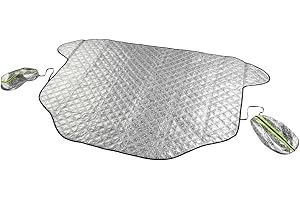 WALSER Premium Auto Frontscheiben Abdeckung mit Seitenspiegelschutz S Frontscheibenabdeckung Winter Frostschutz Auto Frontscheibe Scheibenabdeckung Auto Winter Autoabdeckung Winter 147x120 cm