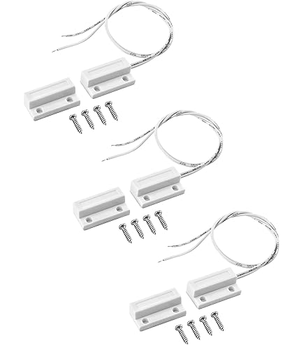 Sensore Magnetico Per Porte E Finestre - Allarme Sicurezza Casa Cablata | Contatto Reed Switch NC 2 Set Bianco