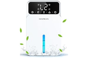 HONMICON Deshumidificador | Deshumidificador Electrico Silencioso | Baja Consumode 22,5W | 2 Modes | Gran Pantalla | Luces de Colores | Apagado Automático | Ideal para Espacios Pequeños