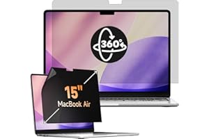 Mamol 360° Filtre de Confidentialité pour MacBook Air 15 Pouces M4 2025 / M3 2024 / M2 2023,Filtre Anti Espion/Bleu Lumiére Filtre ecran Confidentialité pour Mac 15.3”