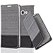 Price comparison product image Cadorabo - Book Style Wallet for Samsung Galaxy A3 (5) Model 2015 with Stand Function, Card Slot and invisible Magnetic Closure in Fabric-Fauxleather Design - Etui Case Cover Protection in GREY-BLACK