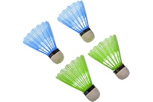 BE TOY'S - Lot de 4 Volants Badminton, Plastique, Dimensions l. 6.5 x h. 8.5 cm