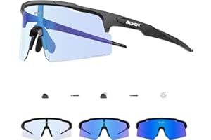 SCVCN Lunette de Cyclisme Photochromique Lentilles à Haut Contraste HD Homme Femme Pour VTT Vélo Pêche Course Conduite Pêche