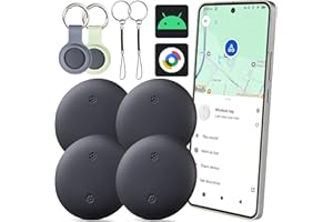 Bestray Tracker Android, Smart Tag Compatible with Google Find My (Android Only), Schlüsselfinder for Keys, Suitcase, Luggage, Wallet, IP66 Waterproof, Black