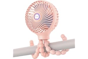 SmartDevil Ventilateur de poussette, 3 000 mAh, portable, à clipser pour bébé, 3 vitesses, fonctionne avec batterie, bureau personnel avec trépied flexible, mini siège de voiture portable, tapis de