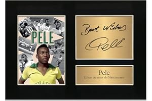 Zulu Image Pele Brazil Football | Pelé World Player of the Century | Signed A4 Printed Autograph Photo Reproduction Print Picture Display No48, Black