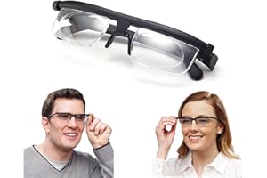 DIXIOUJAI klare Fokus-Brille mit automatischer Anpassung für Damen und Herren,Einstellbarer Fokus Brille Dial Vision Nah- und Fernsicht, Entfernung Lesebrille Ältere,Auto Zoom Reading Glasses