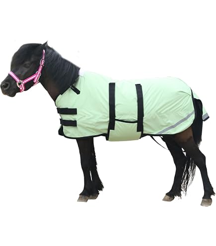 La La Pet Wasserdichte Pferdedecke 220 G – Atmungsaktiv, Verstellbar Für Pferde & Ponys, Größe 117,8 Cm