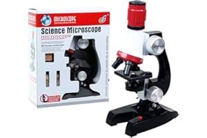 PHOEWON Microscope for Kids Education Science Toys 100x 400x 1200x Magnification Microscope Set with LED Light, Scientific Exploration Microscopes Gift for Children, Early Education