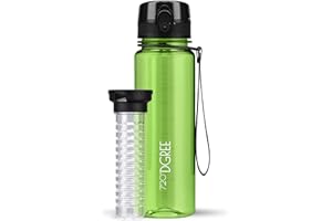 720°DGREE Butelka do picia 350ml, 500ml, 650ml, 1l, 1.5litr, 2l "uberBottle" softTouch +Sitko - Bez BPA - Butelka na wodę na uczelnię, pracę, fitness, rower, na zewnątrz - Butelka sportowa z Tritan