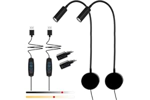 ‎YNDD YNDD 2 Stück Leselampe Wand mit Stecker, 230V USB Bettlampe Wandmontage Dimmbar, Wandleuchte mit 38cm Schwanenhals Leseleuchte für Bett, Schlafzimmer, Schwarz