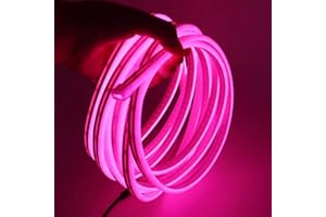 XUNATA 12V Flexible LED Neon Rosa, 3m Impermeable 2835 Tira de LED Strip Light, Luz de la Cuerda para Exterior Fiestas Decoración Party Sign Publicidad Firmar