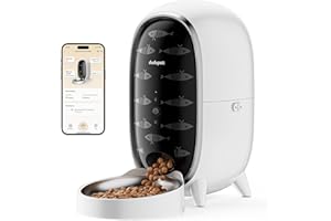 DUDUPET Distributeur Croquettes Chat Automatique- 3L Mangeoire Chat avec APP 2.4G WiFi, jusqu'à 15 Portions/10 Repas par Jour, Fonction d'enregistrement sonore, Conception du Pingouin