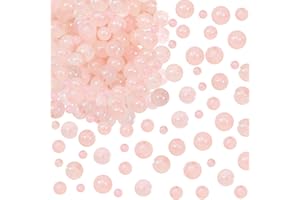 TOAOB THE ONE AND ONLY BABY TOAOB 100pcs Perles Pierre Naturelles 4 à 8mm Perles de Quartz Rose Rondes en Vrac de Pierres Précieuses Gemme Énergie Guérison pour Fabrication de Bijoux Collier Bracelet Boucle
