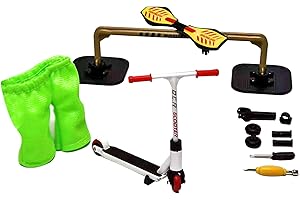 ALEOHALTER Doigt Skateboards Ensemble mini trottinette, mini jouet avec pièces de rechange pour enfant, cadeau de décoration de la maison (blanc)