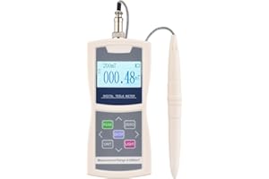 KKNOON Tesla Test Meter, Portable Gauss Meter, 200mT/2000mT Automatic Range Switching, High Accuracy Surface Sensitive Magnetic Field Tesester with Standard Radial Hall Probes
