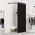 Cabine D'essayage Autoportante OXBZKMY - Barre Télescopique 90-163cm, Rideau Séparateur Pour Magasin Ou Maison