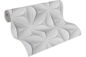 A.S. Création Tapeta flizelinowa Scandinavian 2 tapeta z wzorem gwiazd geometryczna graficzna 10,05 m x 0,53 m szara, wyprodukowano w Niemczech 960421 96042-1