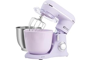 Kitchen in the box Impastatrice Planetaria，2 Ciotole 4,5 L+5 L Impastatrice Professionale, 10 Velocità con Uncino Impastatore, Mescolatore, Frusta Sbattitric, 1300W (Viola)