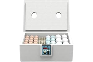 ANCSTTU Incubateur À Poussins, Couveuse Oeuf Automatique pour 10 À 25 Œufs Incubateur Intelligent avec Retournement Automatique pour Basse-Cour Et Extérieur