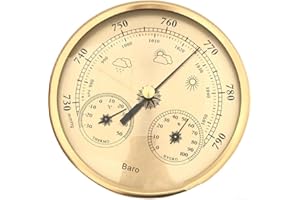 BABOMINIMER Barometro, termometro e igrometro 3 in 1 con quadrante per stazioni meteorologiche e misuratore di pressione dell'aria, temperatura e umidità