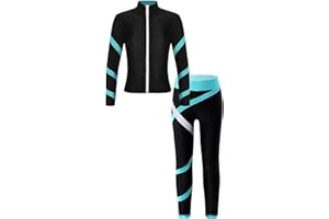 Aiihoo Mädchen Sportanzug Kinder Jogginganzug Sweatshirt +Sport Leggings/Shorts Sporthose Trainingsanzug Trikotanzug Yoga Fitness Workout Laufen Tanz