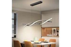 Mikeru Lampada a Sospensione Moderna da 100cm a LED, Con Telecomando Dimmerabile 10%-100% 3 Luci di Colore 3000k/4500k/6000k Lampadario LED Sospensione per Cucina, Soggiorno, Ufficio