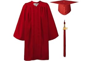 GraduationMall Matt 2025 Kinder Abschluss Akademischer Talar Doktorhut und Quaste Für Vorschule Abschlussfeier 12 Farbe