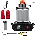 DEONG 3KG Gold Melting Furnace Machine with Metal Protective Net,Kiln Casting Refining Precious Metals Melts Gold, Silver, Copper and Aluminum Smelter Casting Refining Kiln Tools(Black)