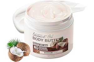 ISBEAUSOLS Coconut Body Butter 200g - Body Butter for Dry Skin - Skin Care Body Moisturiser - Natural Coconut Oil Body Cream - Coconut Butter for Moisturizing, Nourishing, Soothing, Hydrating, Create Silky Skin