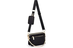 UTO Borsa Donna 3 in 1 per Lavoro Quotidiana Zaino monospalla+Borsa a tracolla+Portafoglio Marsupio Donna Borsa Cintura Multifunzione e Multiuso in Nylon Nero