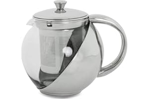 furein Mehrzweck-Teekanne, aus Glas und Edelstahl, für Tee, Infusionen oder Kaffee, mit Filter (500 ml)