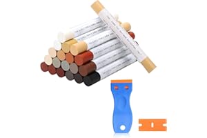 NAKUTITA Möbelreparatur Wachsmalstifte, 20 Farben Weichwachskittstangen, Laminat Reparaturset Möbel Reparatur Set zum Auffüllen und Reparieren von Kratzern und Löchern auf Möbeln und anderen Holzoberflächen