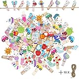 ❤❤ El paquete incluye: 10 sets de pinzas decorativas mini (cada juego contiene 10 clips de fotos y 2 metros de cuerda de yute). Tamaño de los lápices de madera para niños: 3,5 x 0,7 cm.