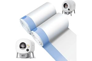 GESEILAY Cat litter Box Garbage Bag 2 Lettiera autopulente per gatti Lettiera per gatti con maniglia per il trasporto, 2 rotoli di sacchetti per lettiera per gatti, 30 pezzi