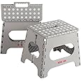 KOADOA Folding Step Stool, 11 inch Height Foldable Stool for Kids Adults - Holds Up to 330 lbs, Plastics Stepping Stool for Kitchen Bathroom Bedroom (Lightgray)