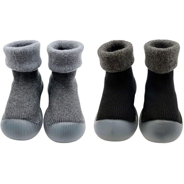 XM-Amigo 2 Paia Di Scarpe Da Passeggio Unisex Per Bambini E Bambine, Scarpe Da Passeggio Indoo, Antiscivolo, Pantofole, Blu, 6-12 Mesi - 10