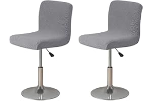 ACESOME ㅤ ACESOME Dining Chair Cover, 1/2 Set Bar Chair Covers, Stool Slipcovers with Backrest Cover, Washable (2, Grey)