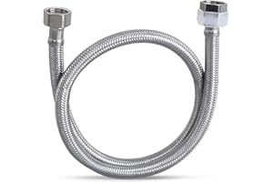 ZORVIXAL 100cm Flexschlauch Wasserhahn, 304 Edelstahl Anschlussschlauch Armatur, G1/2" x G1/2" Armaturenschlauch, Panzerschlauch 1/2 Zoll, Dusche Umflechtung Flexschlauch für Wasserhahn Mischbatterie