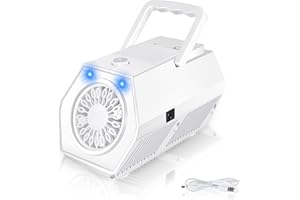 BuzzoXerex Machine a Bulle, Machines à Bulles de Savons pour Enfant 20000+ Bulles/Min avec LED LumièRe, Solution à Bulles, Câble USB pour Mariage, Jeux en Plein Air (Blanc)