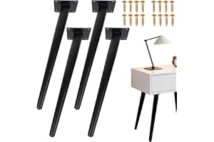 Aoyfuwell sneda bordsben 40 cm (set med 4 st) – stabila möbelfötter i stål med klösskydd för soffbord, skänk, hylla och gör-det-själv